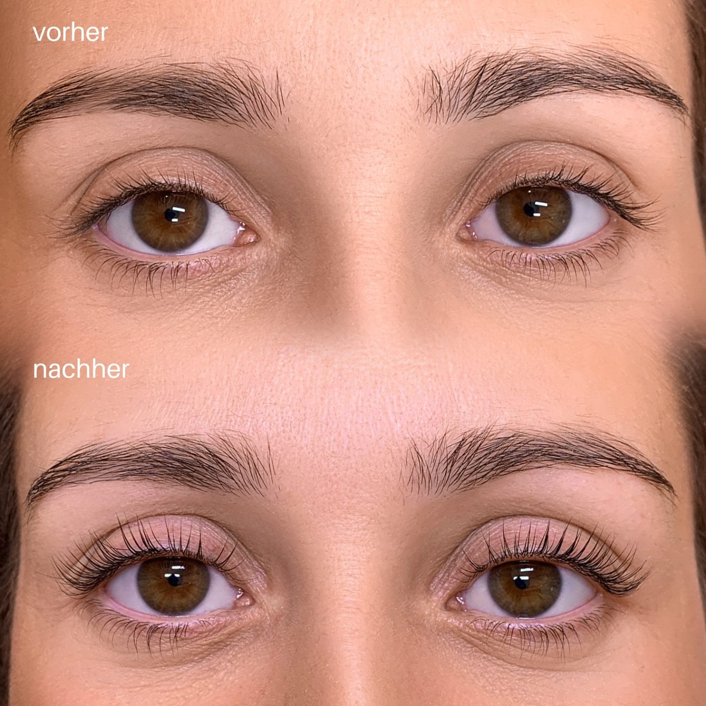 Lash Lifting, vorher und nachher